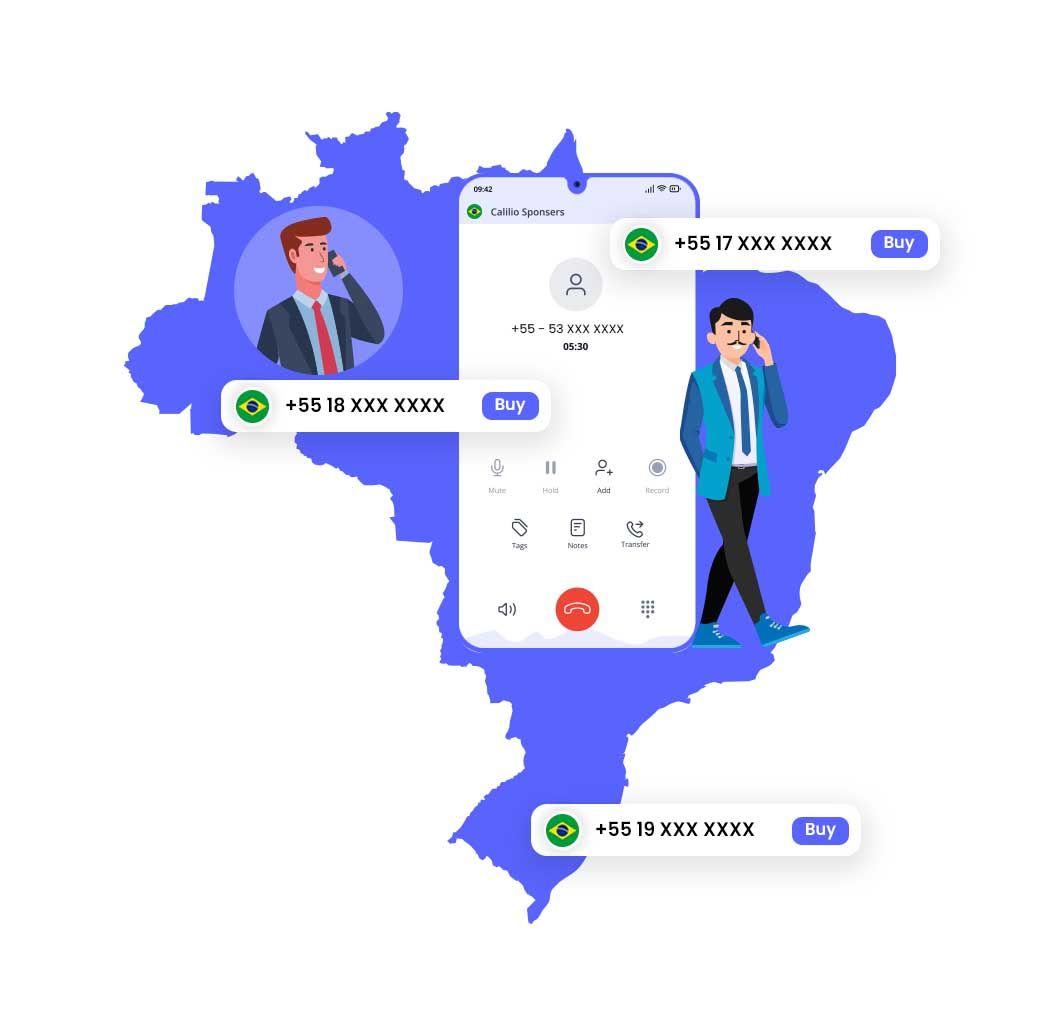 a man calling to another man using brazil phone numbers