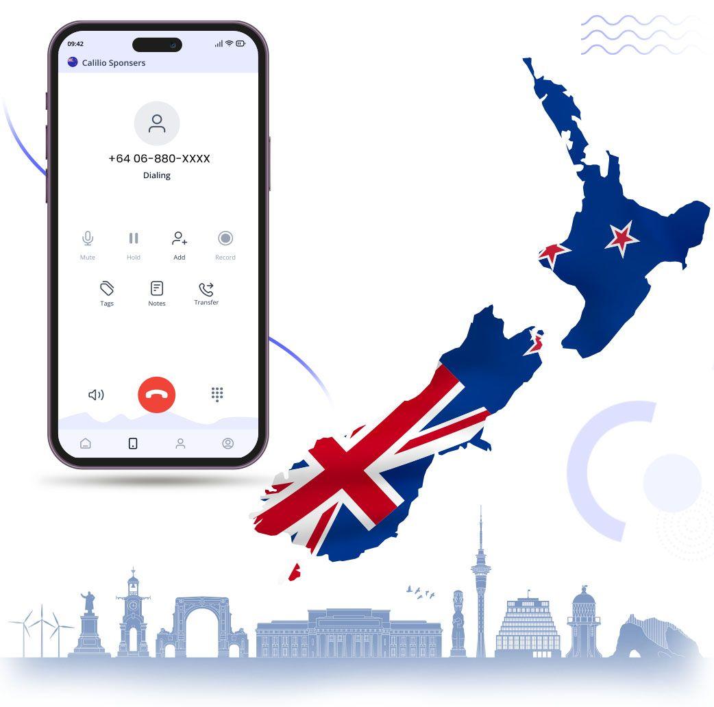 newzealand phone number pinned in a mobile phone with a map