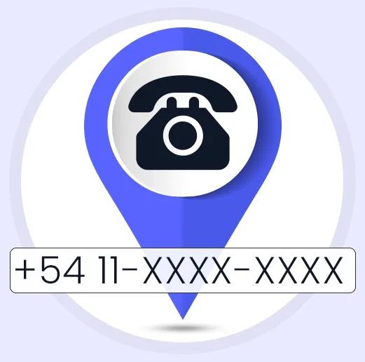 local number of argentina pinned in a telephone