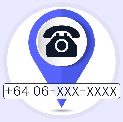 local number of newzealand pinned in a telephone