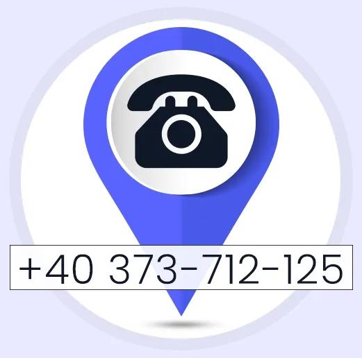 romania local number pinned with a telephone logo