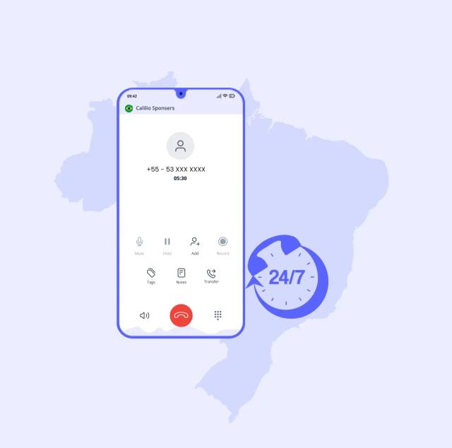 brazil toll-free number pinned in a mobile phone
