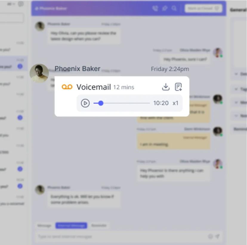 Voicemail to Email interface