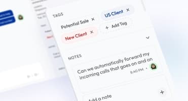 call tags and notes feature
