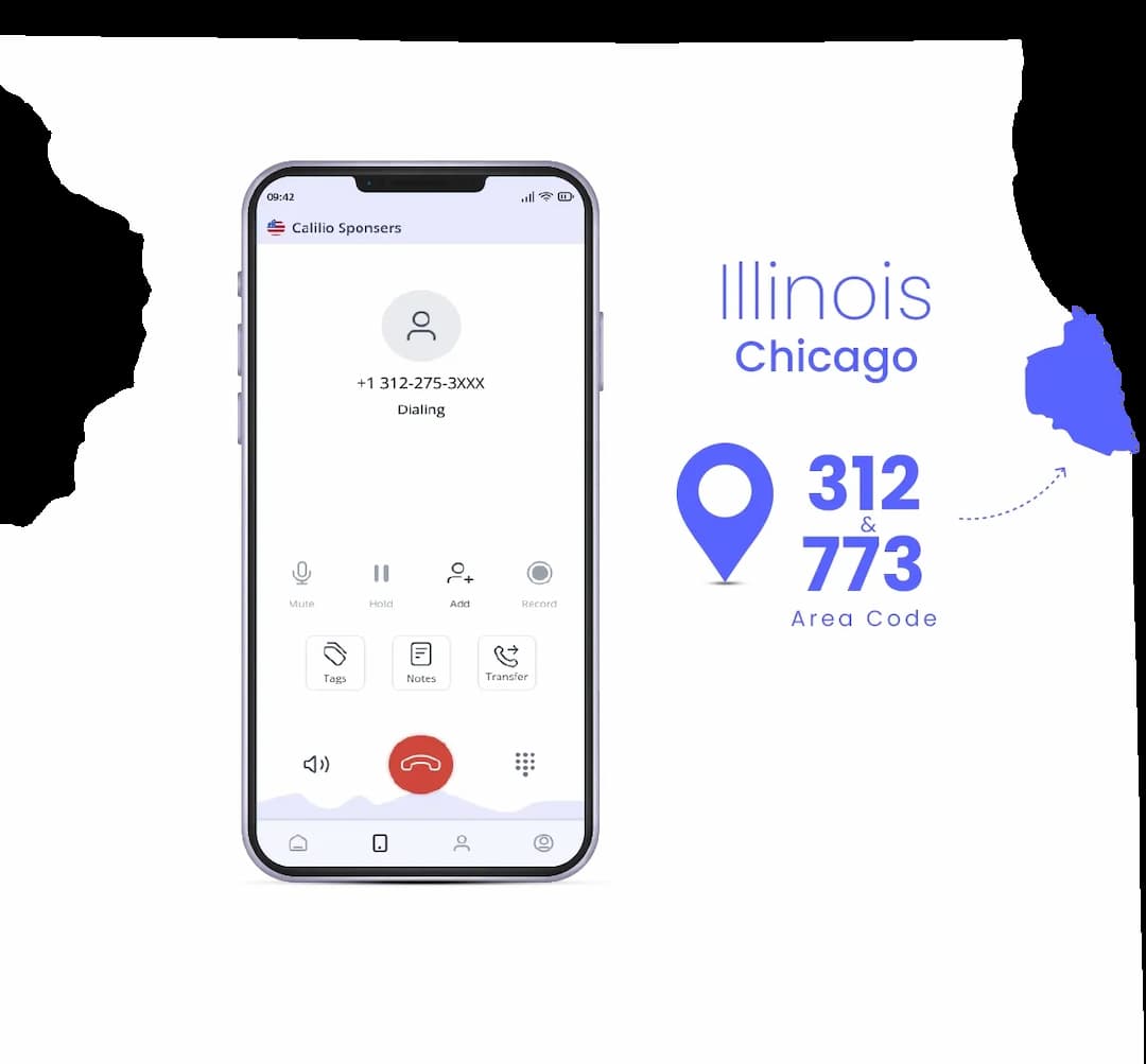 Chicago phone number with it's area code