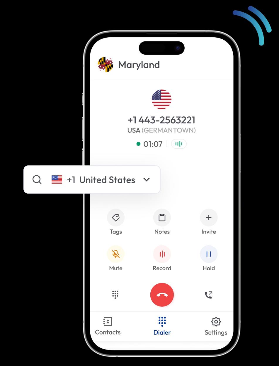 240 area code number in mobile interface