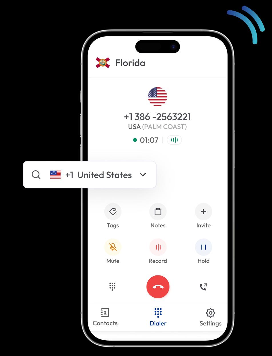 386 area code number shown in mobile interface