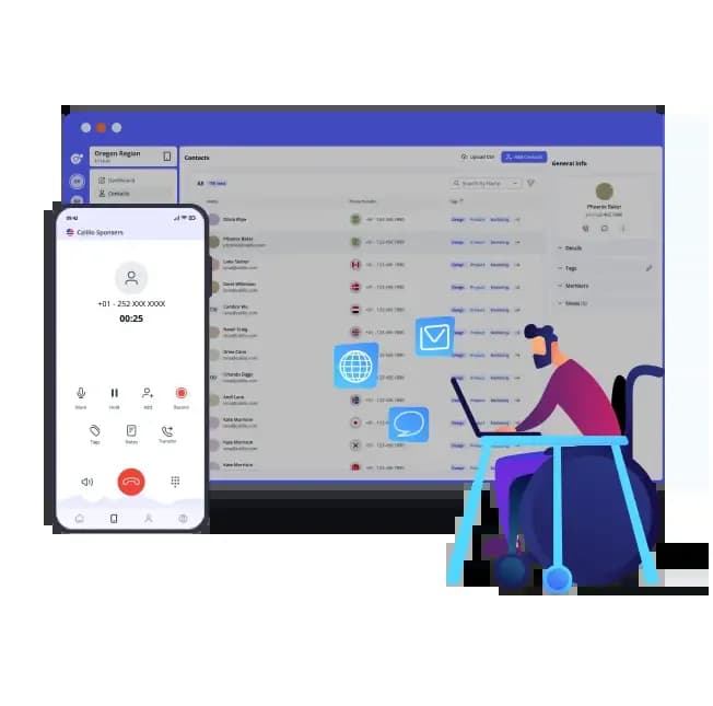 different feature of calilio on screen