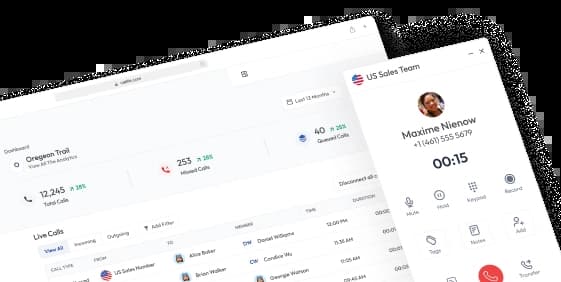 Calilio app call report interface