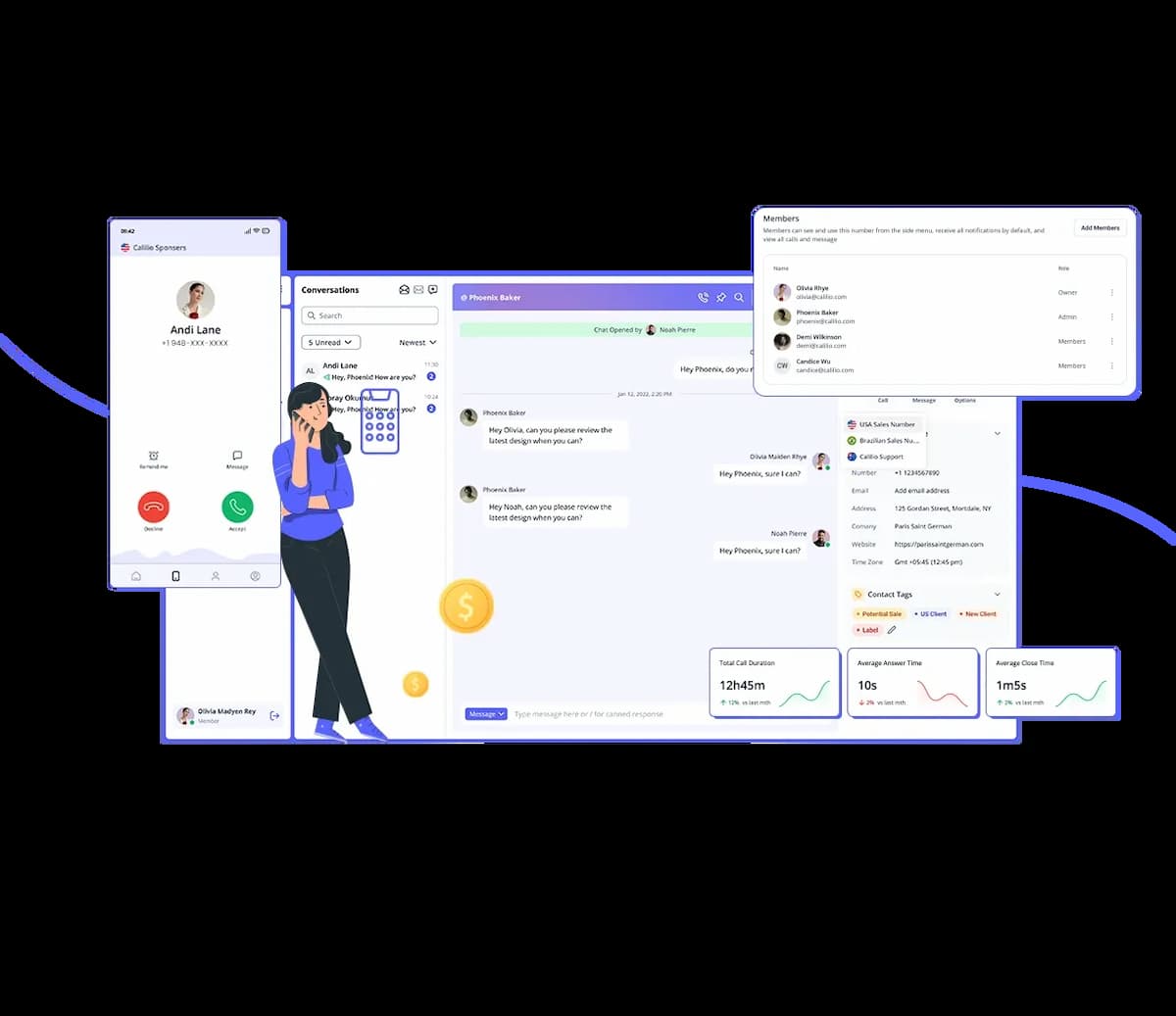 showing the detail while calling usa