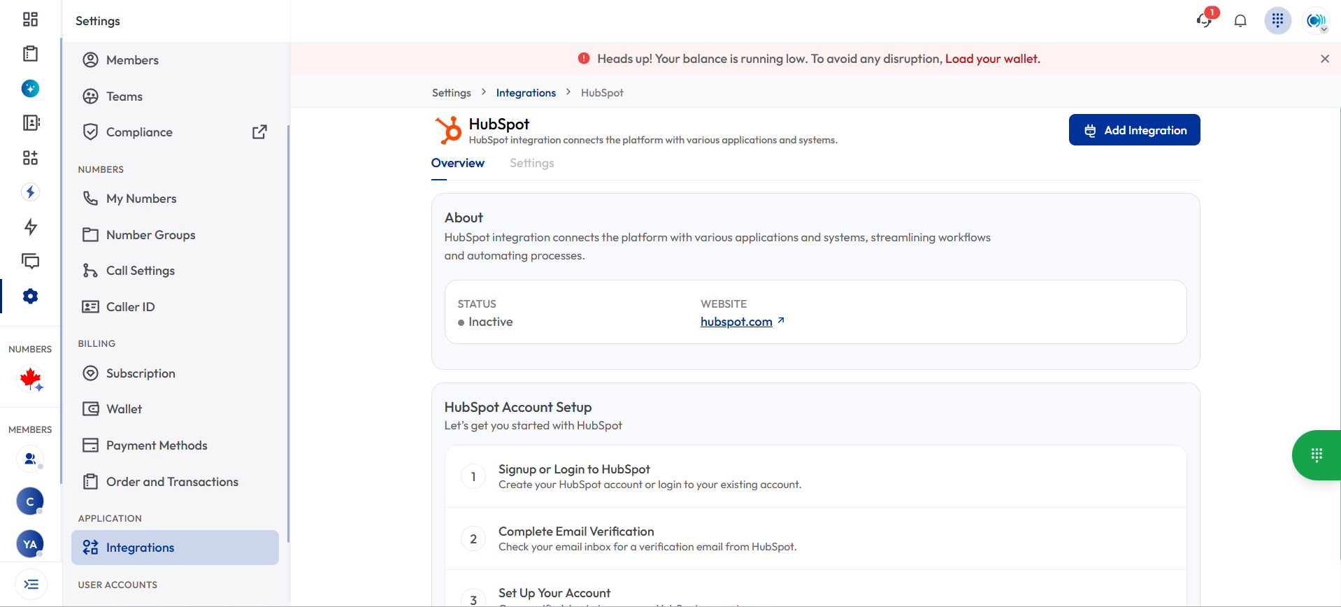 Example of a call and follow-up task in HubSpot